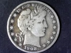1908-D Barber Silver Half Dollar Fine, nice coin
