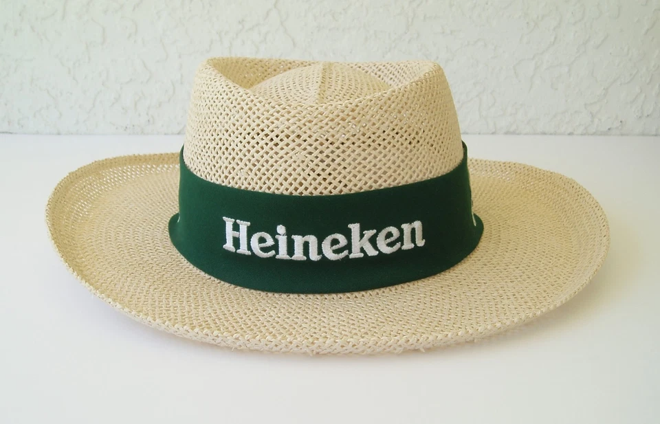 Vintage Golf Panama Hat Heineken Green Band World of Golf Patch by Cali Fame USA - Image 2 of 4