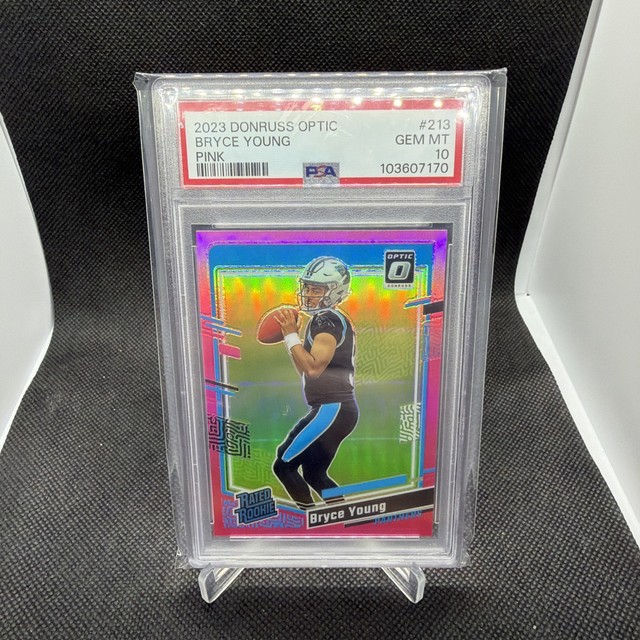 Bryce Young 2023 Panini Donruss Optic Pink Prizm Rookie PSA 10 Panthers RC