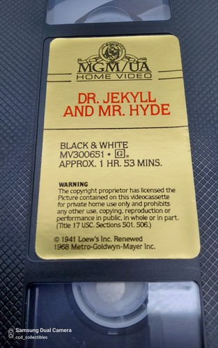 Dr. Jekyll and Mr. Hyde ~ VHS movie video tape (1941) ~ MGM Rare release - Picture 4 of 6