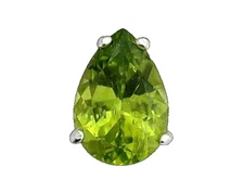 Peridot 2.05 Carat Pear Gemstone Gem Sterling Silver Tie Tack ESTT391/71335