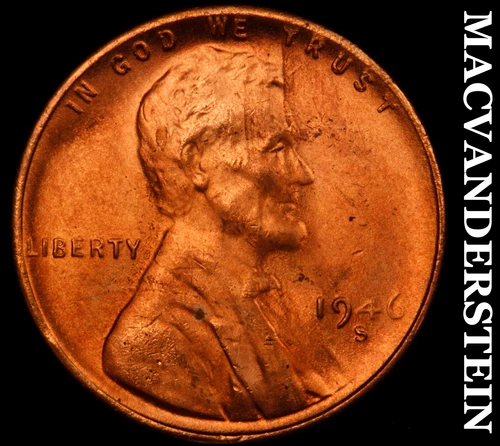 1946-S Lincoln Wheat Cent- Choice Gem Brilliant Unc Luster No Reserve #J4667