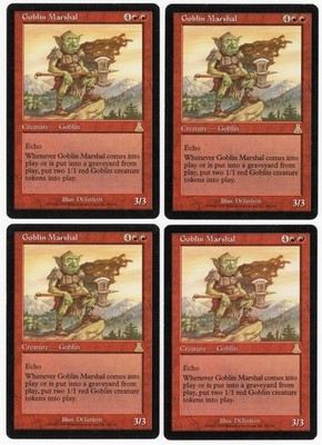 Goblin Marshal x4 4x 1999 Urza's Destiny PLAYSET Red Rare Creature MTG SP-NM AZ1