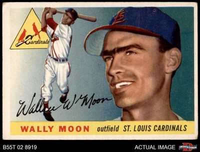 1955 Topps #67 Wally Moon No Red Dot above e Cardinals CORRECT VARIATION 3 - VG