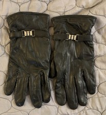 Women's Black Leather Gloves RN 13962 Size S/M Vintage