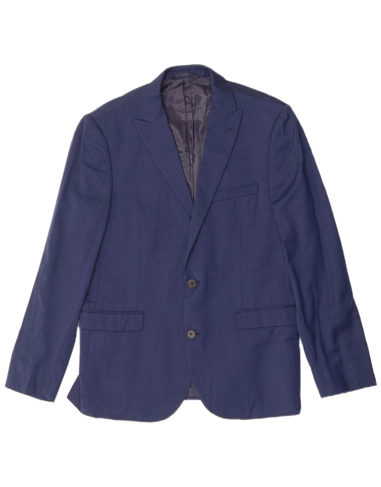 DKNY Mens Slim Fit 2 Button Blazer Jacket IT 52 XL Navy Blue Wool CM09