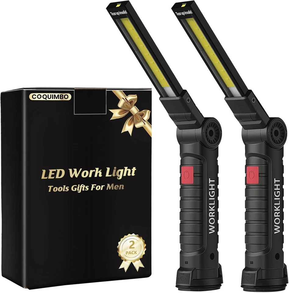 Compact 2-Pack LED Work Lights with Magnetic Base - Ideal for BBQ and Camping - Image 3 of 4