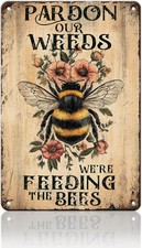 Vintage Tin Metal Sign Garden Patio Outdoor Wall Decor Pardon 8x12