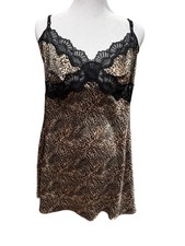 Victoria Secret Leopard Print Set Slip Dress  Wrap Around Lace Satin Robe M/L