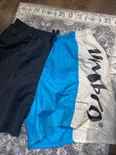 Vintage Umbro Shorts Nylon Thin Soccer Color Block Neon USA Made XL
