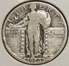 Silver Quarter - Standing Liberty - 1926 (Obv rim ding) [209]