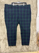 J Crew Pants Women's 22 Cameron Green Plaid Wool Blend Tapered Crop 47x25