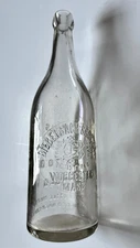 Antique 1880s Bieberbach Bros Soda Bottle Early Polar Blob Top Worcester Mass