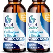 Liquid Collagen and Biotin, 2 Fl. Oz, Ultra-Strength Collagen Supplements for...