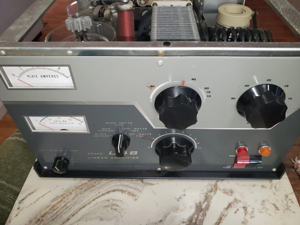 Drake L-4B линейный усилитель с источником питания L-4PS и новые запасные лампы б/у - Изображение 3 из 4