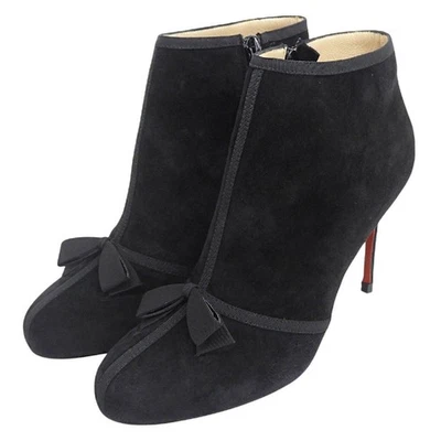 Bottines Christian Louboutin Arnoeud 85 EU:37.5 US:7.5 noir ruban daim - Photo 1/4
