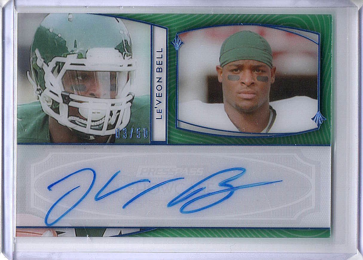 Le'Veon Bell Autographed Signed New York Yankees 2013 Press Pass Showcase Auto Steelers #SC-LB 03/50 