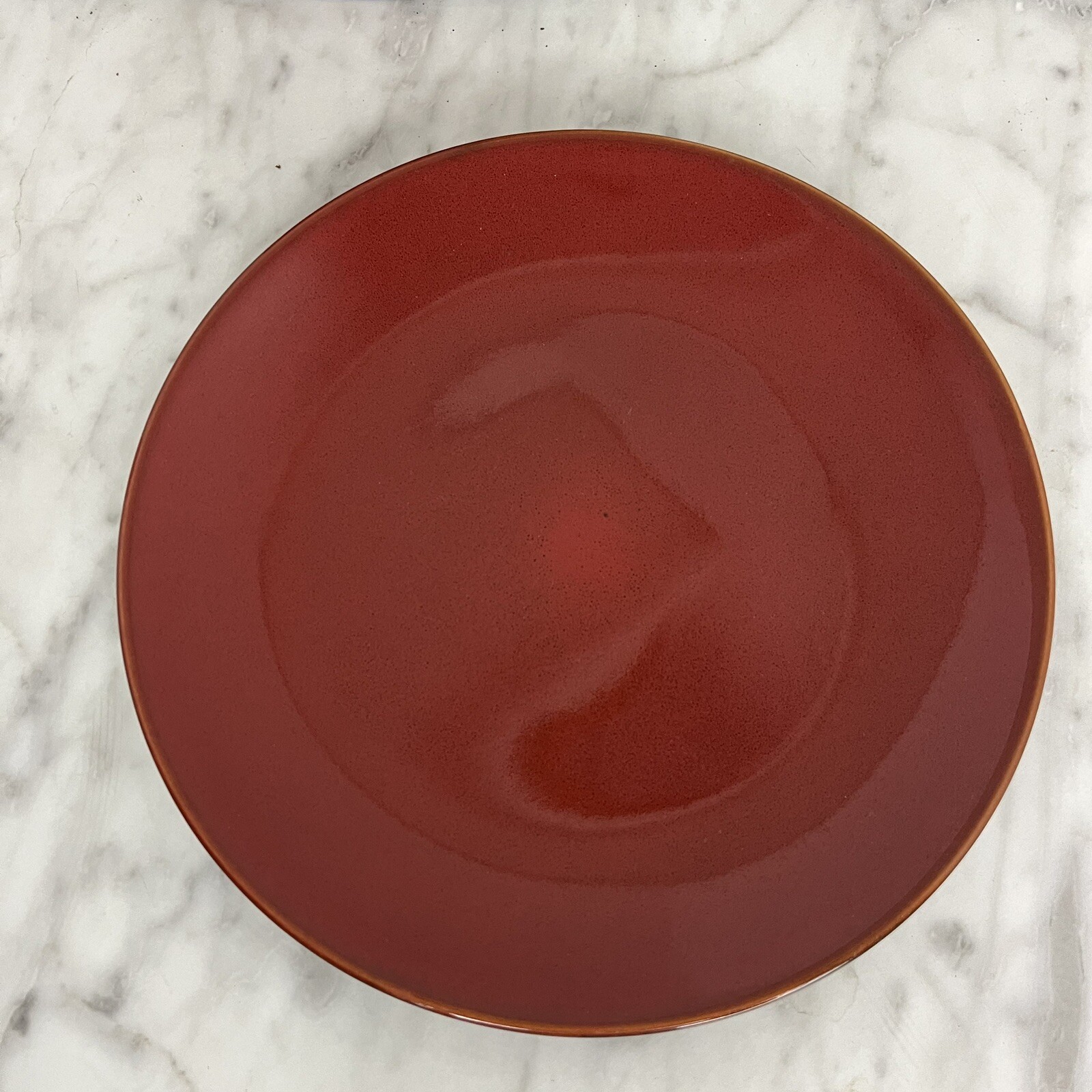 Home Trends 8” Set Of 2 Salad Plates Red Stoneware Heavy Ceramic eBay