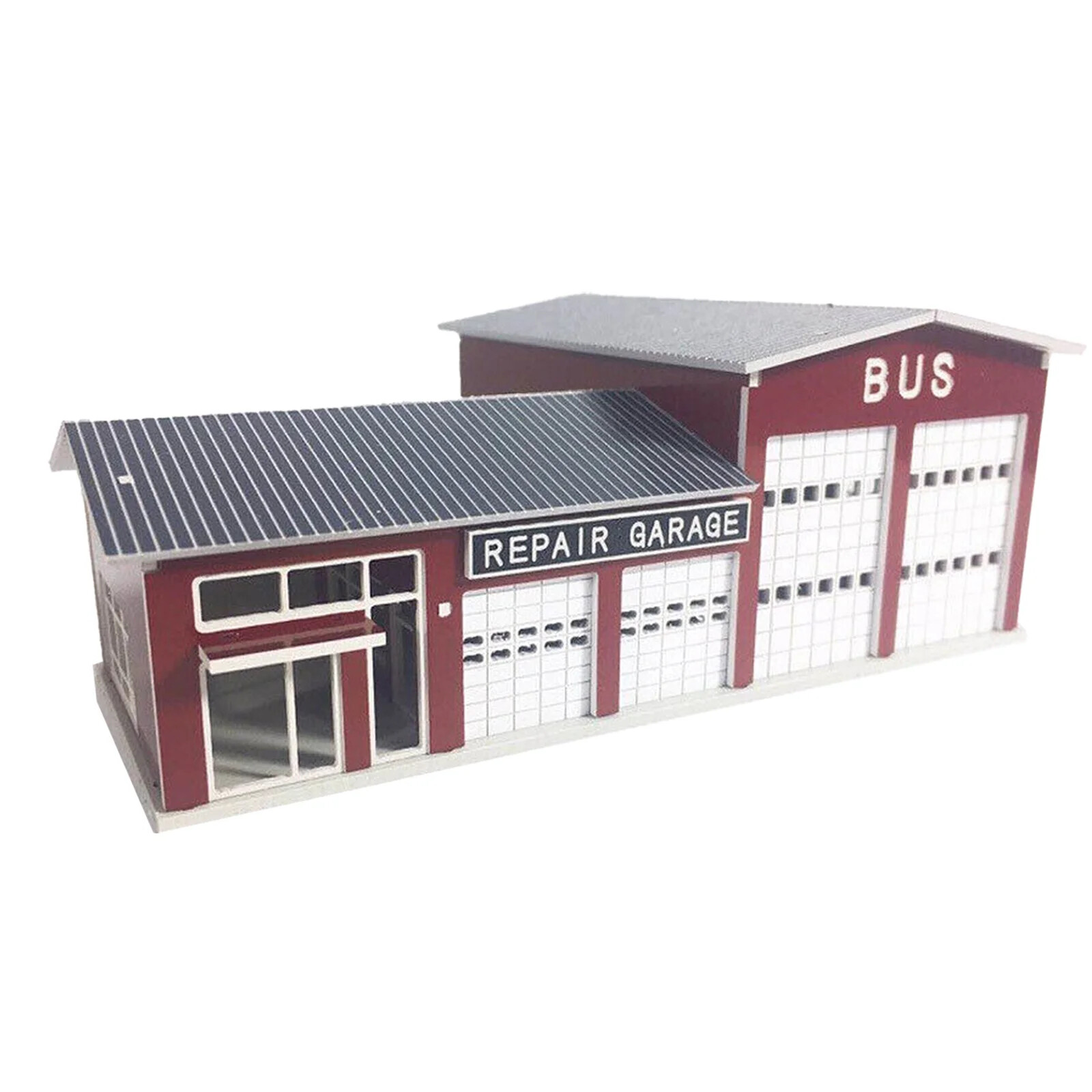 1/160 N Scale Buildings Train Railway Layout Modern Repair BUS Garage Model DIY