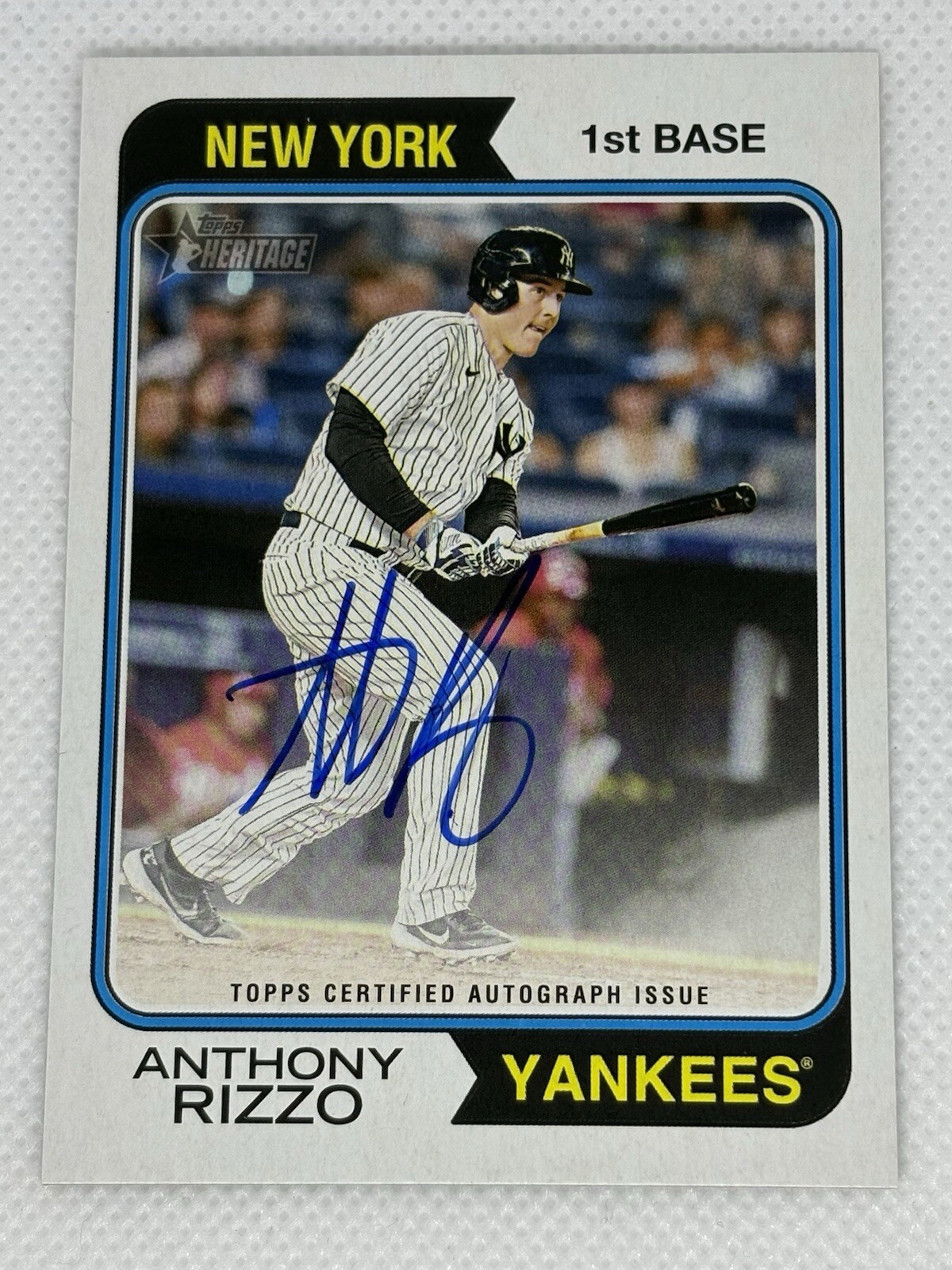 2023 Topps Heritage Anthony Rizzo Real One Autographs #ROA-AR - On Card Auto