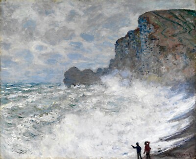 Rough weather at Étretat by Claude Monet Giclee Museum Size Repro on Canvas