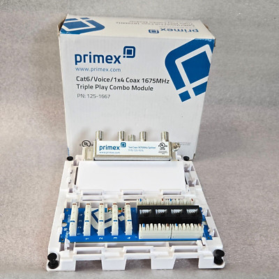 Primex 125-1667 Cat6/Voice/1x4 Coax 1675MHz Triple Play Combo Module - NEW