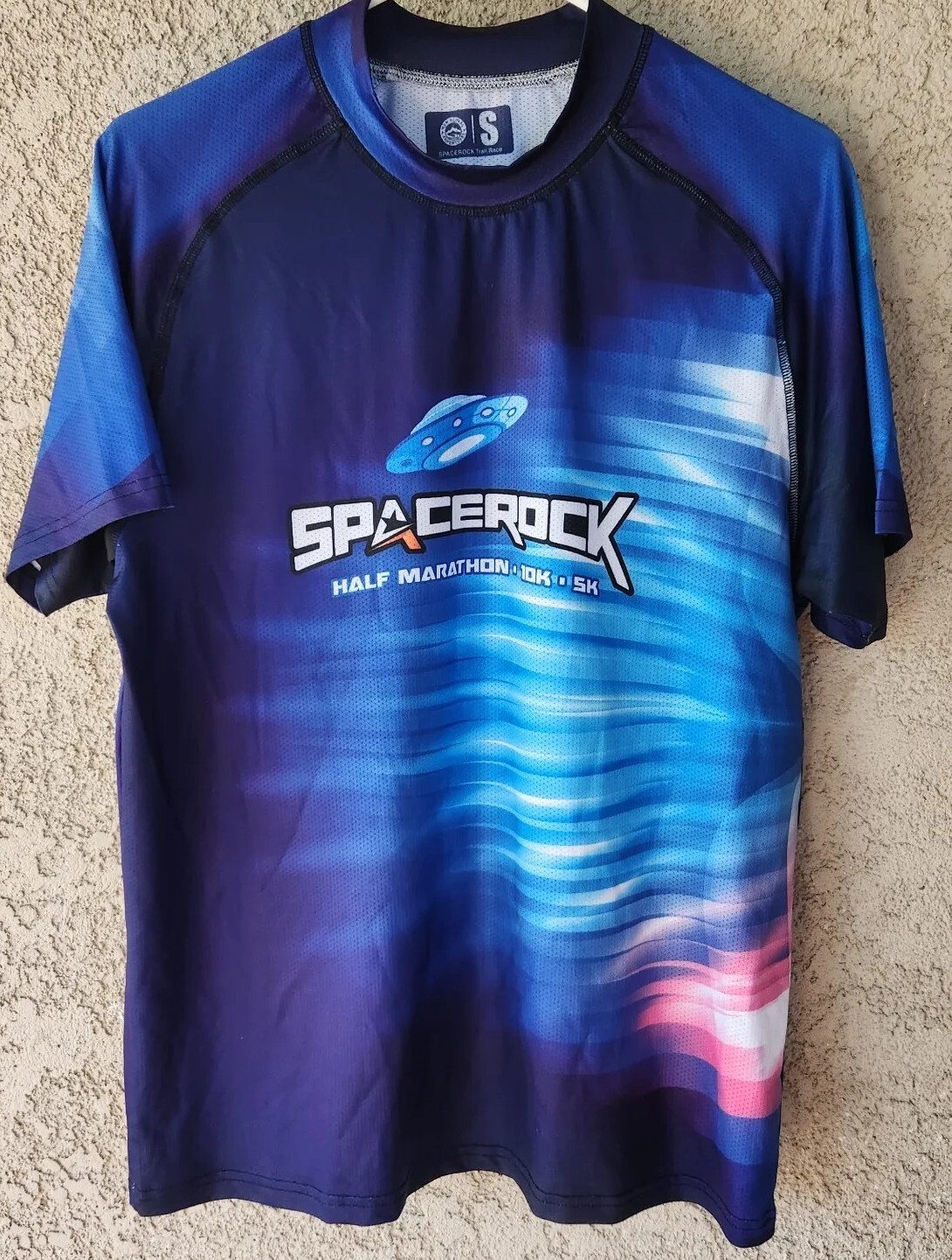 Camiseta deportiva Spacerock Trail Race Half Maraton 10K 5K para hombre talla pequeña