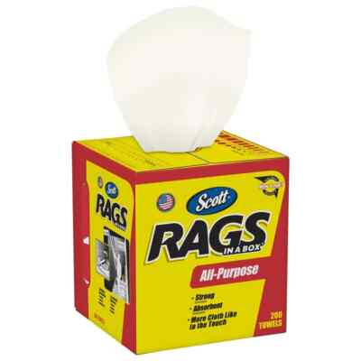 Scott 75260 Rags In A Box, Paper, 12'' x 10'', 200 Count
