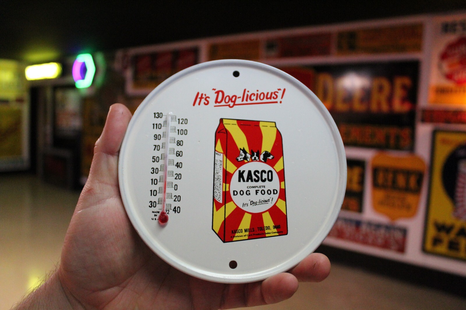 Dealer Metal Thermometer Sign Pet Store Vet Farm Gas