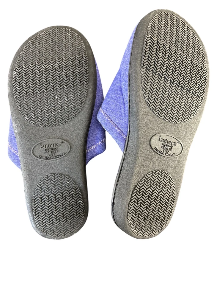 Zapatillas para mujer Isotoner forradas de piel sintética, talla 8,5-9 EE. UU. (Reino Unido 7) - púrpura cómodas Foto 3 de 4