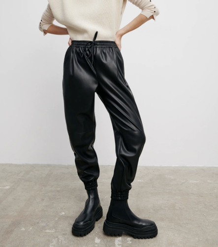 Faux Leather Jogging Pants SLOUCHY 