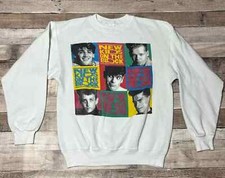 New Kids On The Block Crewneck Adult Medium White Vintage 90s Music Band Tee