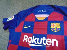 Image of Ladies 2019-2020 FC Barcelona Home Nike Football Shirt Size UK M in Blue / Red