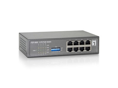 LevelOne Switch GEP-0820W90 – 8x Gigabit-Ports Mit PoE+, 90W Gesamtleistung, Ideal Für IP-Kameras & Access Points