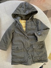 Baby Gap Hooded Winter Coat Kids Boys Size 4 Green Zipper  Buttons