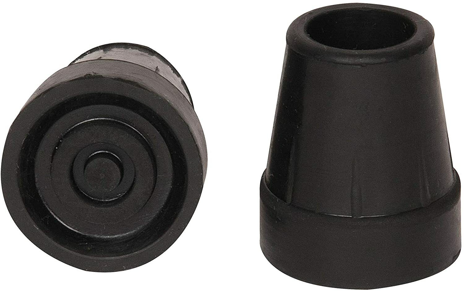 PCP Replacement Cane Tips, 1 inch / 2.5 cm diameter (Black, Two Tips