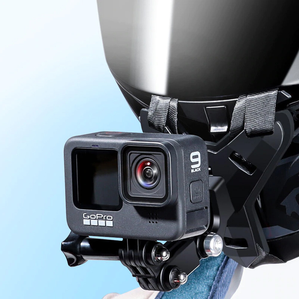 Supporto Action Cam Per Casco Moto - Kit 4 Pezzi Con Adattatore Per Riprese In Movimento - Foto 9