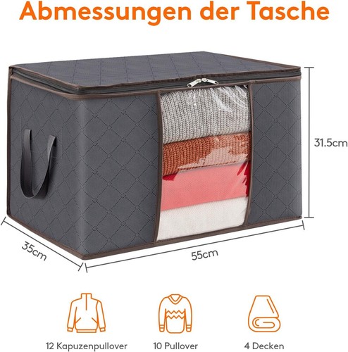 Aufbewahrungstasche 6 Stück – Faltbare Aufbewahrungsbox mit Deckel und verstärk - Bild 2 von 11