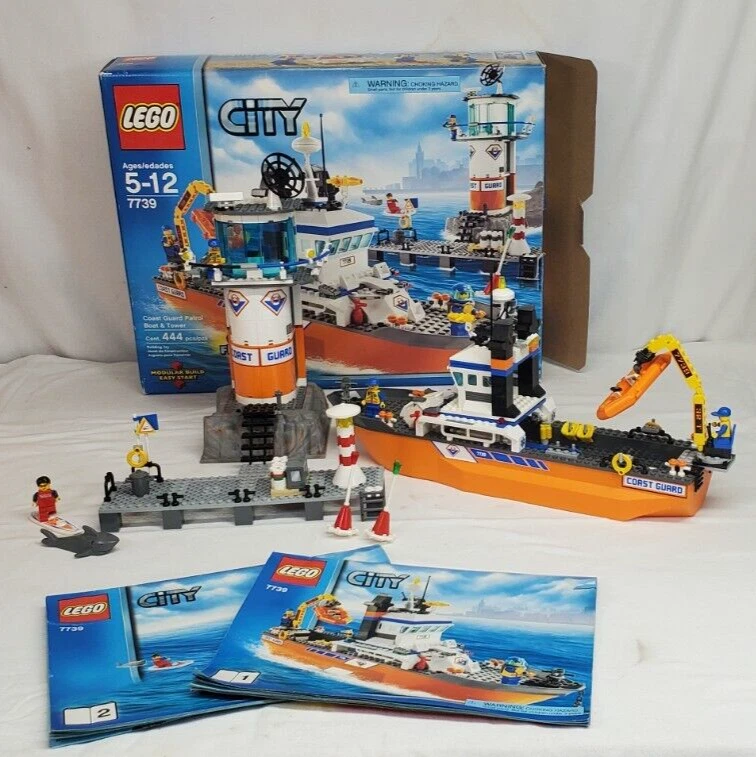 LEGO City COAST GUARD PATROL BOAT TOWER Set 7739 COMPLETE w Manual Box