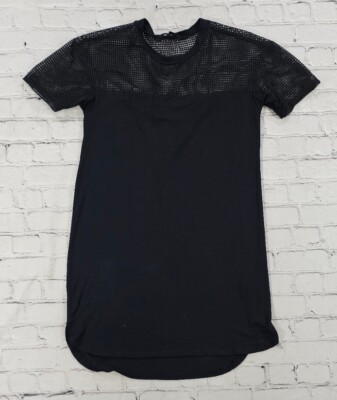 guess t shirt dresses Guess Black Shoulder Net T-Shirt Dress WOMENS SIZE XS