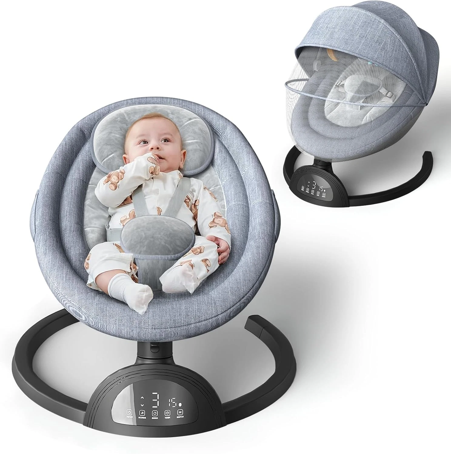 Baby Swings for Infants, Portable Baby Swing for Indoor and Outdoor, Bluetooth B
