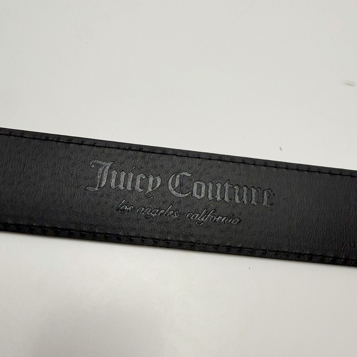 Juicy Couture Logo Rhinestone Heart Black Faux Leather Belt Small/Medium NEW New Juicy Couture Belt Heart Buckle Rhinestone Women main image 4