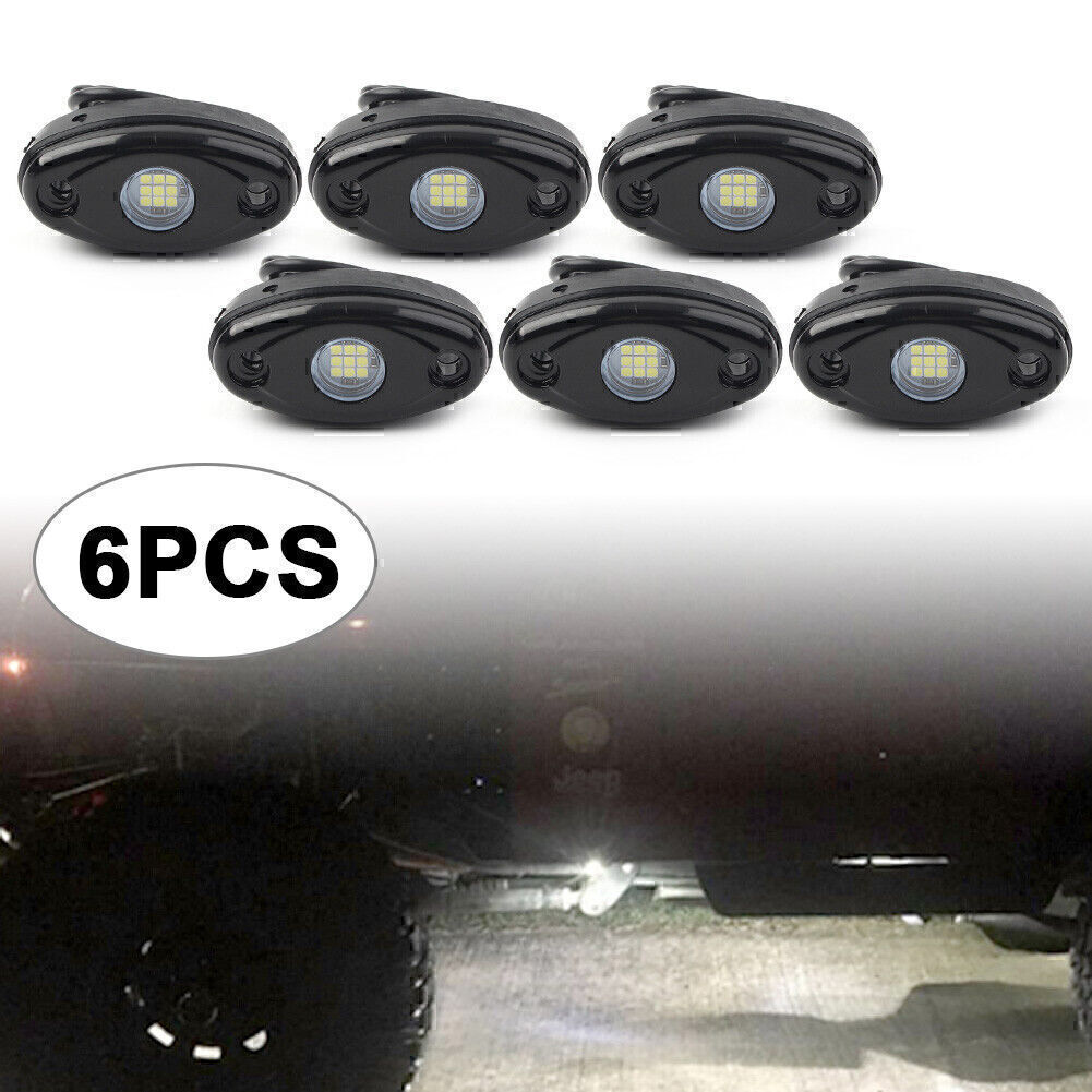 6PCS 9W High Power LED Rock Lights for Cars Pickup SUVs Underbody Off-Road Lamps
