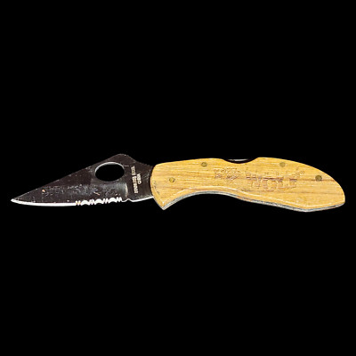Vintage Timber Wolf 3'' Single Blade Hunting Pocket Knife w/Wood Handle