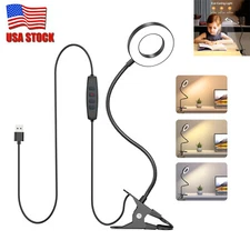Adjustable LED Desk Lamp Swing Arm Lamp Eye-Caring Reading Clip on Desk Light