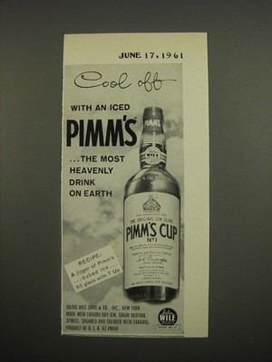 1961 Pimm's Cup No. 1 Advertisement - Cool off with an Iced Pimm's