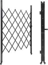 Single Folding Security Gate 85x85" Door 360° Rolling Barricade Gate Padlock🔥