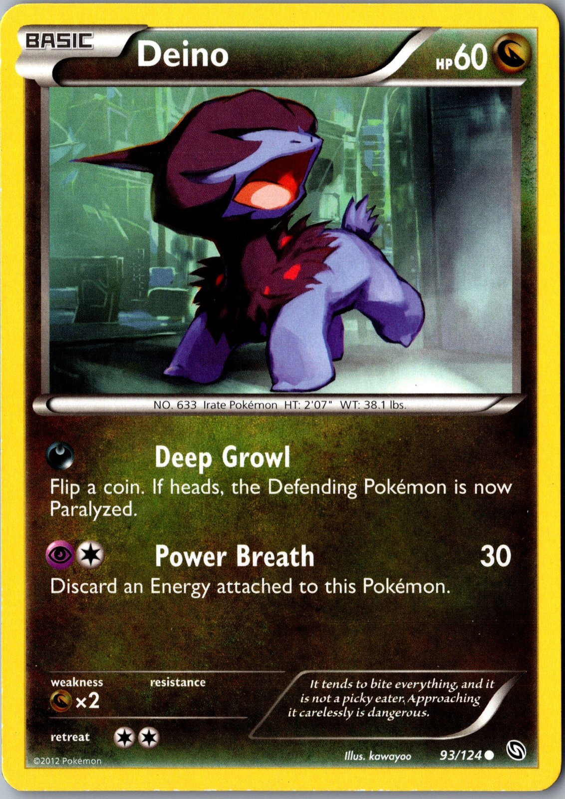 Deino 93/124 Common Dragons Exalted Lightly Played Pokemon Card TCG Single