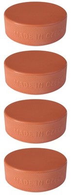 A&R Sports Official Ice Hockey Training Puck, 10 oz - Orange (4-Pack)