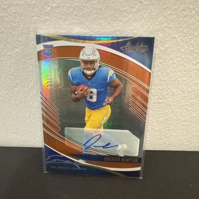 2025 Panini Absolute Omarion Hampton #166 RC Auto Orange /75 Chargers Rookie